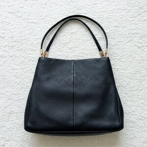 Coach - Black Madison Phoebe Leather Hobo Slouchy Handbag